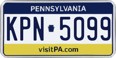 PA license plate KPN5099