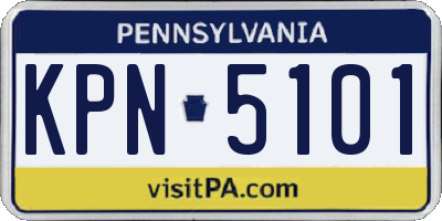 PA license plate KPN5101