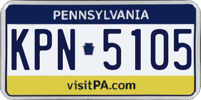 PA license plate KPN5105