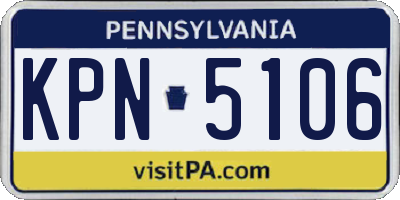 PA license plate KPN5106