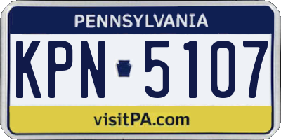 PA license plate KPN5107