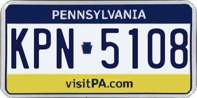 PA license plate KPN5108