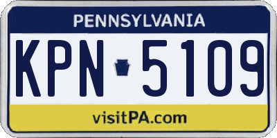 PA license plate KPN5109