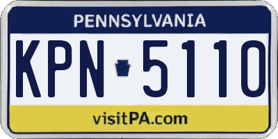PA license plate KPN5110