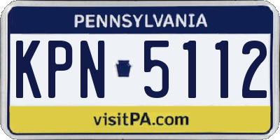 PA license plate KPN5112