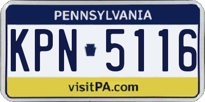 PA license plate KPN5116