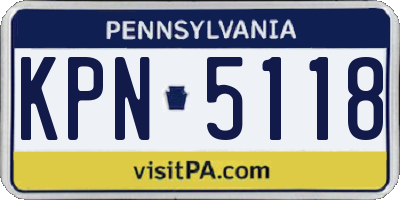PA license plate KPN5118