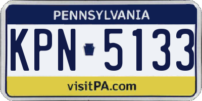 PA license plate KPN5133