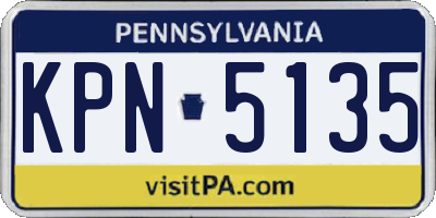 PA license plate KPN5135