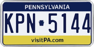 PA license plate KPN5144