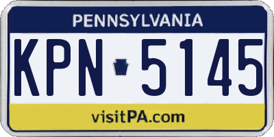 PA license plate KPN5145