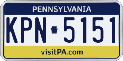 PA license plate KPN5151