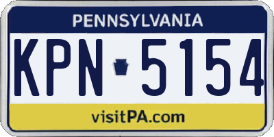 PA license plate KPN5154