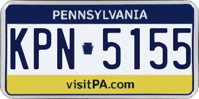 PA license plate KPN5155
