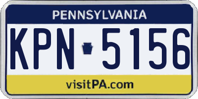 PA license plate KPN5156