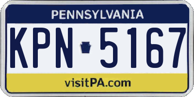 PA license plate KPN5167