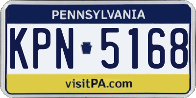PA license plate KPN5168