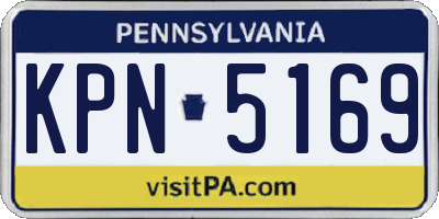PA license plate KPN5169