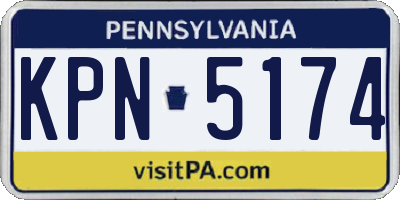 PA license plate KPN5174