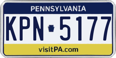PA license plate KPN5177
