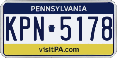 PA license plate KPN5178
