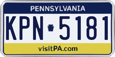PA license plate KPN5181
