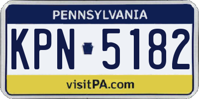PA license plate KPN5182