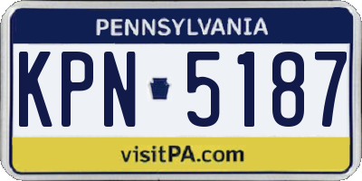 PA license plate KPN5187