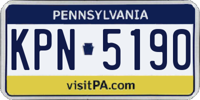 PA license plate KPN5190