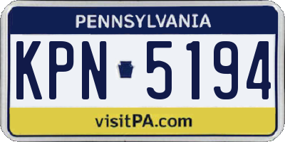 PA license plate KPN5194