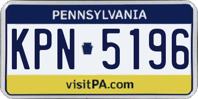 PA license plate KPN5196