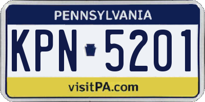 PA license plate KPN5201
