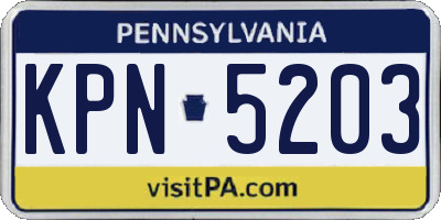 PA license plate KPN5203