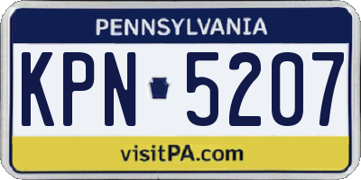 PA license plate KPN5207