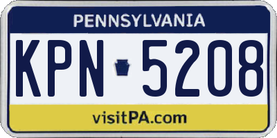 PA license plate KPN5208