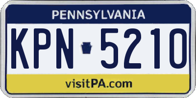 PA license plate KPN5210
