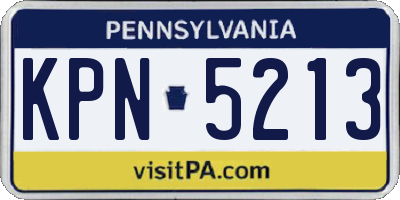 PA license plate KPN5213