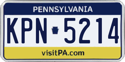 PA license plate KPN5214
