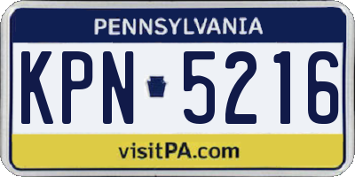 PA license plate KPN5216