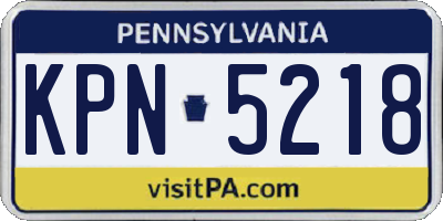 PA license plate KPN5218