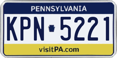 PA license plate KPN5221