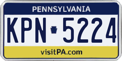 PA license plate KPN5224