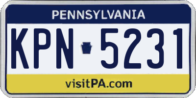 PA license plate KPN5231