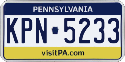 PA license plate KPN5233