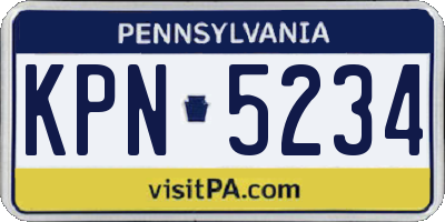 PA license plate KPN5234