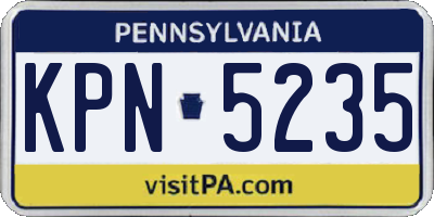 PA license plate KPN5235