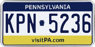 PA license plate KPN5236