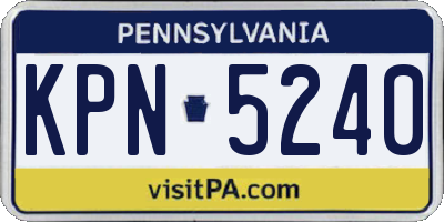 PA license plate KPN5240