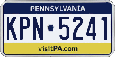 PA license plate KPN5241