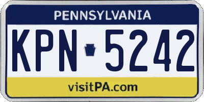 PA license plate KPN5242